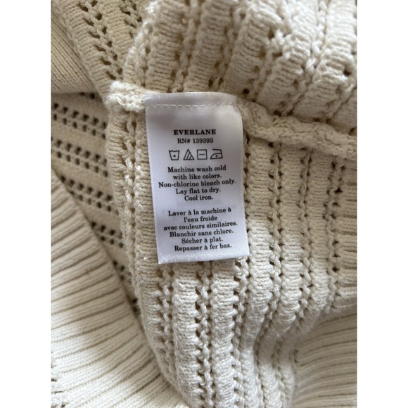 Everlane The Crochet Knit Polo Top Size L Boho CottageCore Indie Festival - Picture 5 of 11
